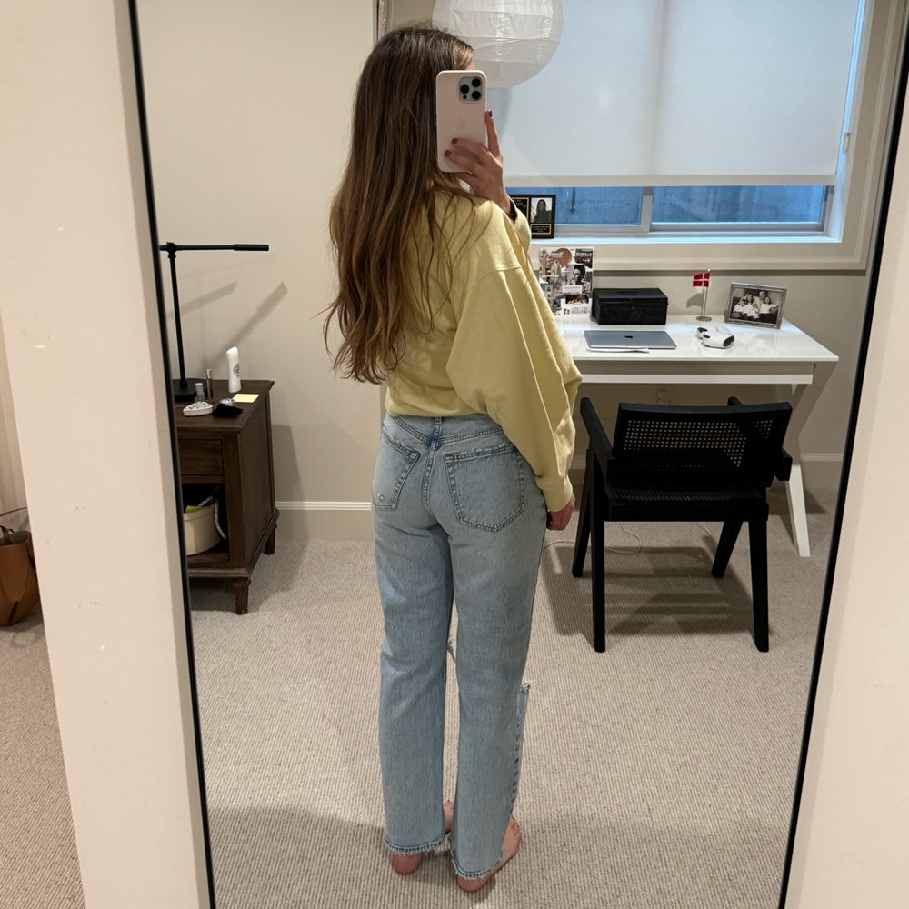 Abercrombie & Fitch The Dad High Rise jeans in lightwash denim